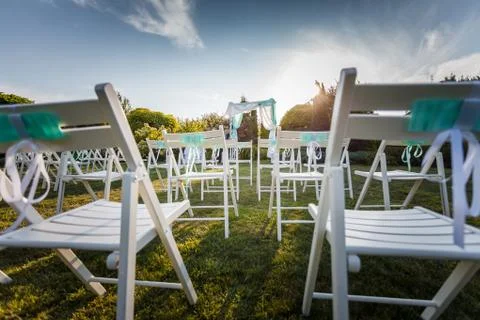 Chair setting for Wedding Stock Photos