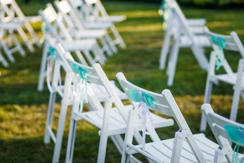 Chair setting for Wedding Stock Photos