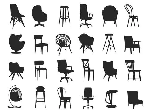 Chair silhouettes 스톡 일러스트