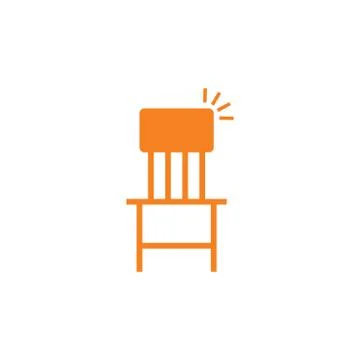 Chair simple geometric symbol vector Illustrazione stock
