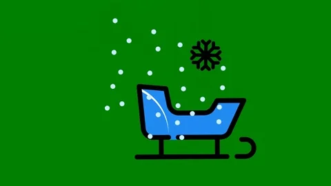 Chair snow sler green background picture snowman sitting flakes green screen Stock Footage 314066853