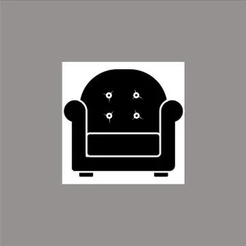Chair, Sofa Isolated Flat Web Mobile Icon / Vector / Sign / Symbol / Button / Illustrazione stock