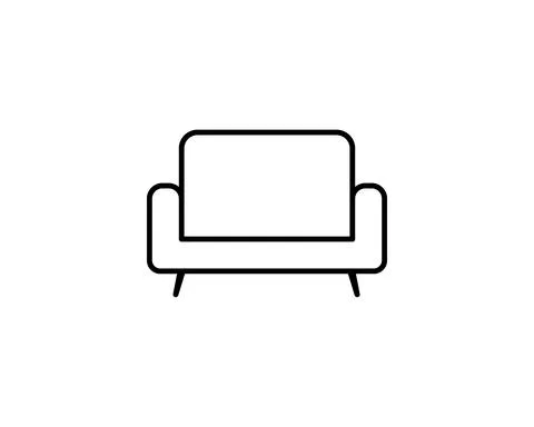 Chair, Sofa Isolated Flat Web Mobile Icon Vector Sign Symbol Button Element S Stock Illustration