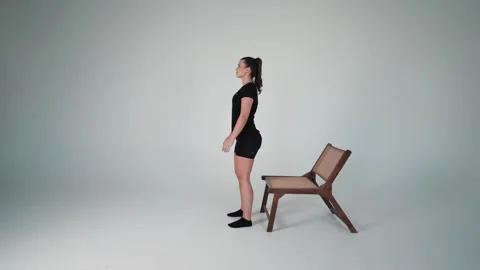Chair squats Stock Footage 314195076