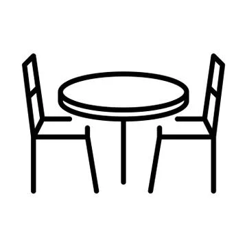 Chair &amp; Table Icon Stock Illustration