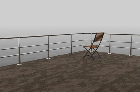 Chair on the terrace Stock Illustration