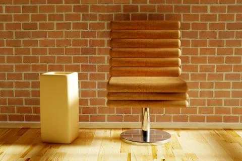 Chair with vase Stock Illustration