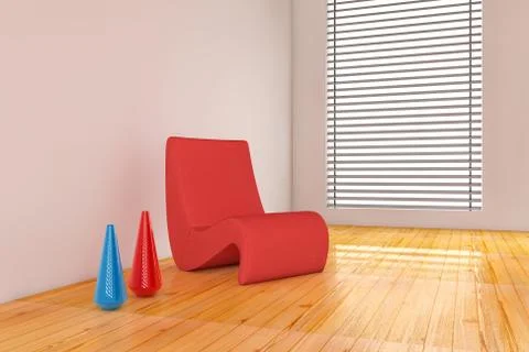 Chair with vase Stock Illustration