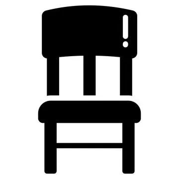 Chair vector glyph icon, school and education icon. 库存插图