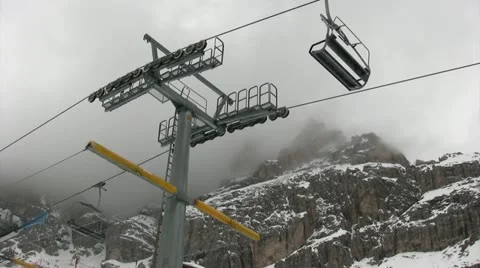 Chairlift low angle view Stock Footage 11809716