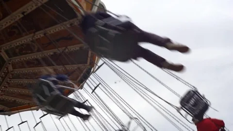 Chairoplane  carousel Fairground Stock Footage 89350024