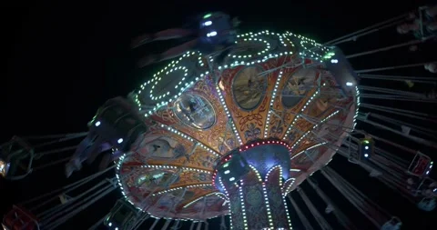 Chairoplane at oktoberfest  Stock Footage 221846558