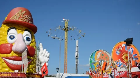 Chairoplane at Oktoberfest in Munich Stock Footage 58664274