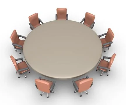 Chairs around a table ready for a meeting Stock Illustration