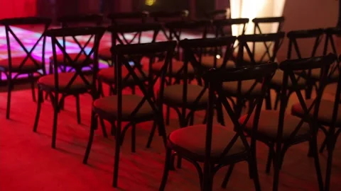 Chairs arranged at party in a row. Stock Footage 235536800