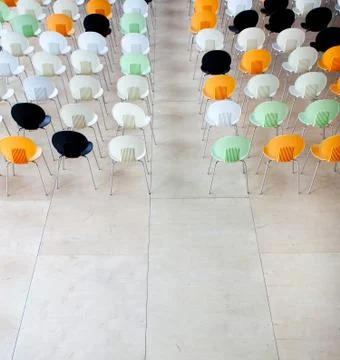 Chairs in auditorium Stock Photos