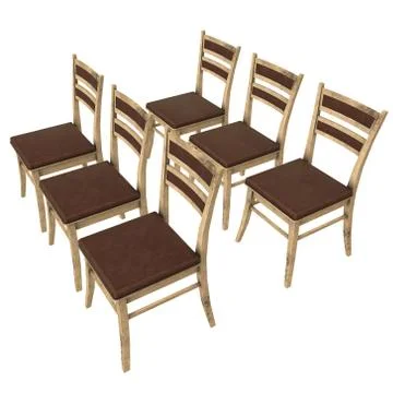 Chairs with backrest 3d Stock Illustration