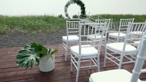 Chairs on the beach Stock Footage 169982137