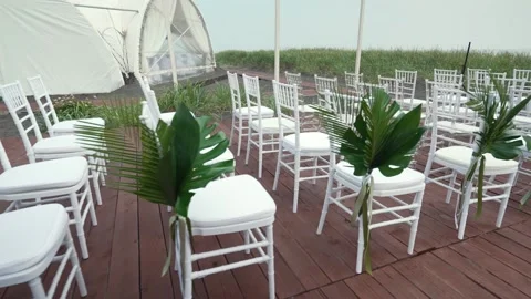 Chairs on the beach Видео 169982213