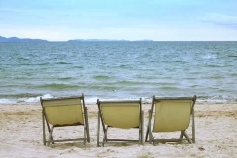 Chairs on the beach Stock Photos