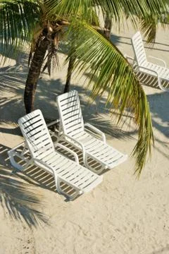 Chairs on a beach Stock Photos