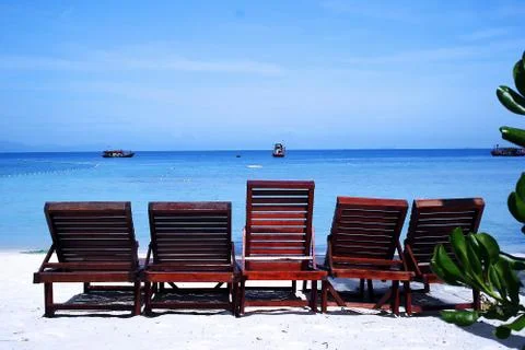 Chairs on Beach Stock Photos