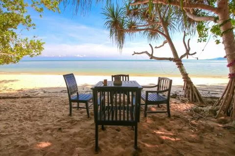 Chairs on beach Stock Photos