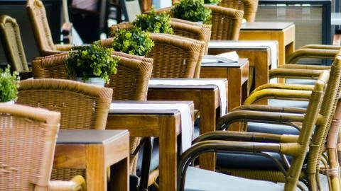 Chairs in cafe restaurant Stock-Fotos