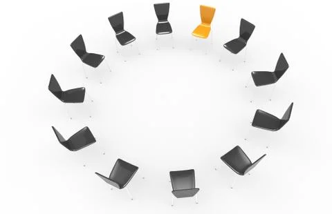 Chairs in a circle. Stock Illustration