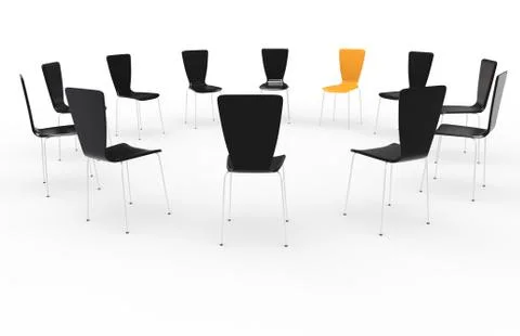 Chairs in a circle Stock Illustration