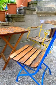 Chairs in coffee terrace Foto stock