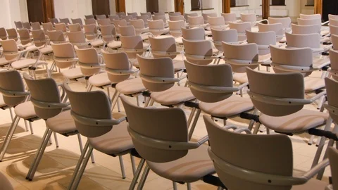 Chairs in the Conference Hall Stock Footage 87971444