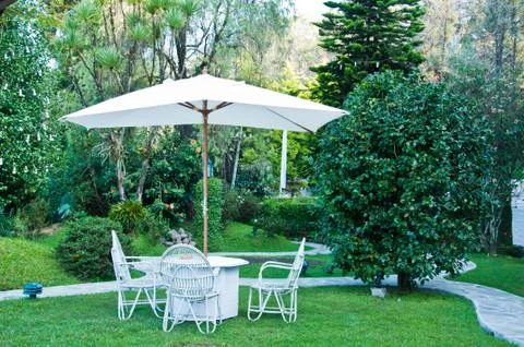 Chairs in the garden Stock Photos