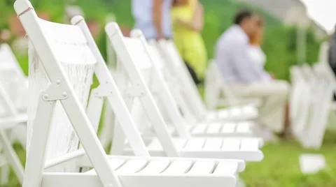 Chairs For Guests At Wedding Stock Footage