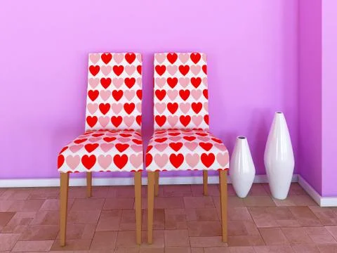 Chairs hearts Illustrazione stock