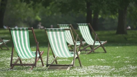 Chairs in Hyde park Stock Footage 82315654