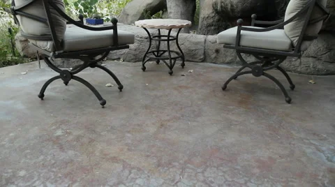 Chairs On The Patio Stock Footage 40815379