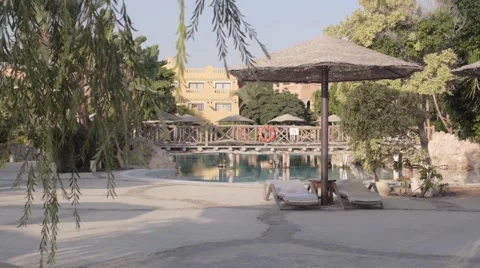 Chairs by the pool Stockbeeldmateriaal 53681547