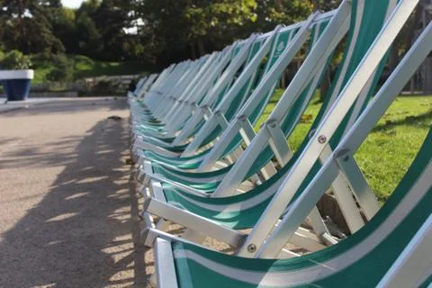 Chairs at the pool Stock Photos