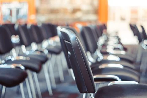 Chairs in a row in the auditorium Stock Photos