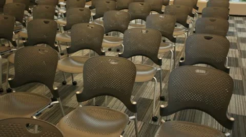 Chairs in a small auditorium Stockbeeldmateriaal 11240079