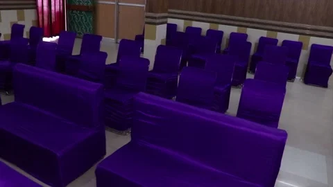 Chairs sofas are decorated for the guests to sit in the wedding function 動画素材 204922948