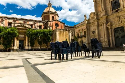 Chairs in the square Stock Photos
