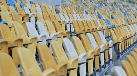 Chairs at the stadium Stock Footage 56870446