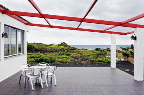 Chairs in the terrace Stock Photos