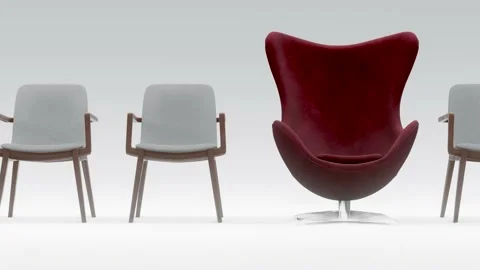 Chairs: theme individuality, competition or stand out Stock Footage 160113995