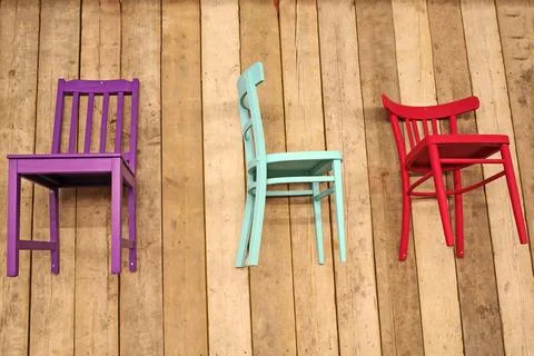 Chairs on a wall Stock Photos