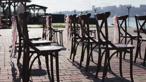 Chairs at the wedding ceremony Stock Footage 102172478
