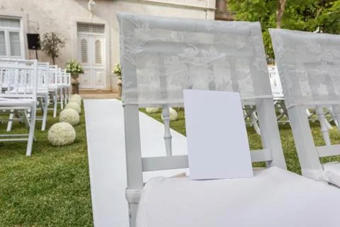 Chairs for wedding guests. Stock Photos