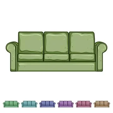 Chaise couch leather cartoon vector graphic Stock Illustration